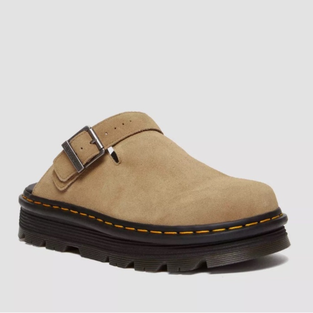 Dr. Martins Zebzag Suide Slingback Platform Mules - Savannah Tan